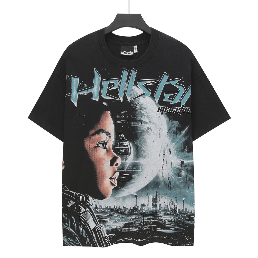 Hellstar Black Graphic Short-Sleeve T-Shirt — hero