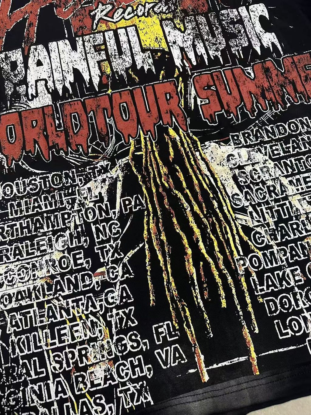 Hellstar Pain Kill Music World Tour Graphic T-Shirt — detail