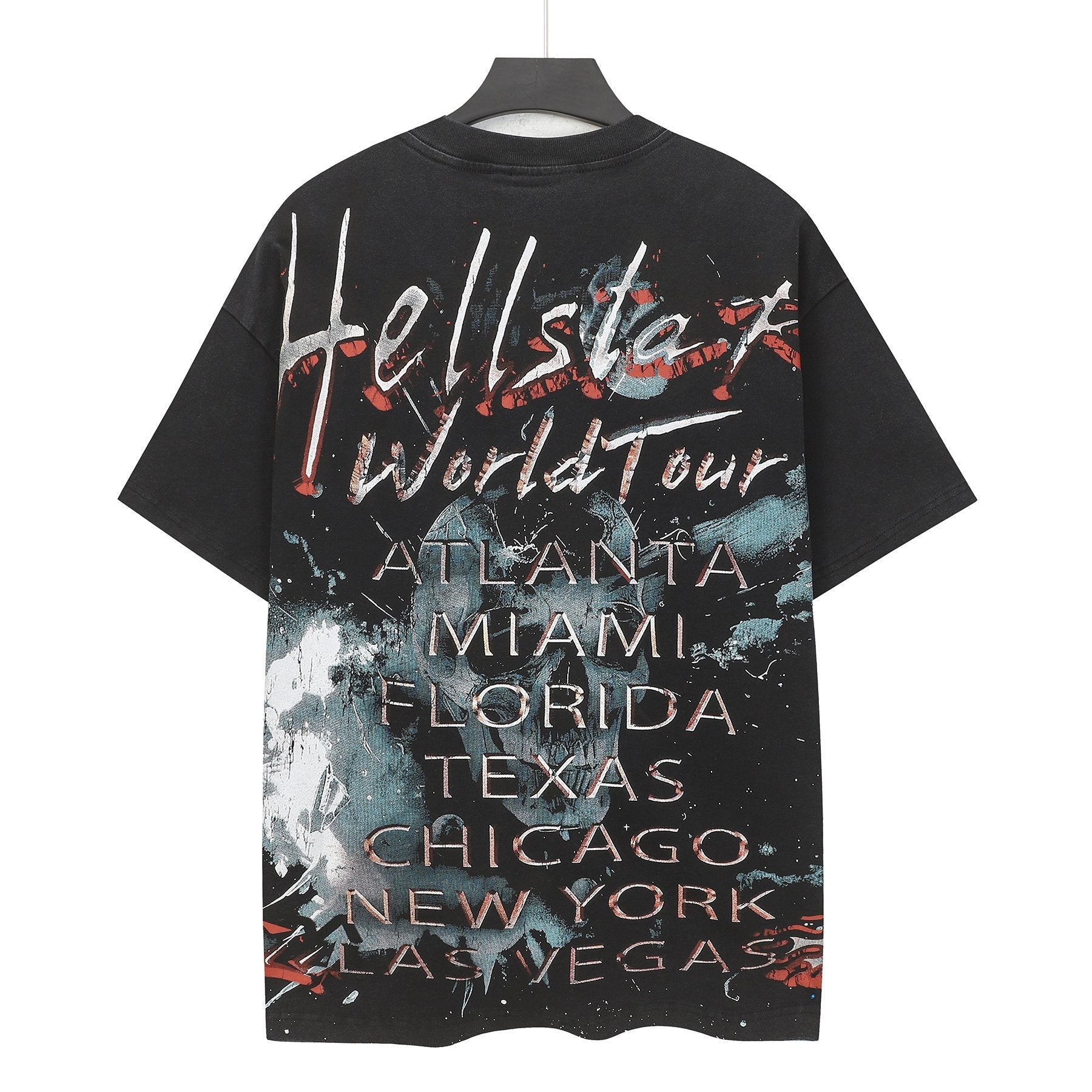 Hellstar Skull & City-List Graphic T-Shirt — back