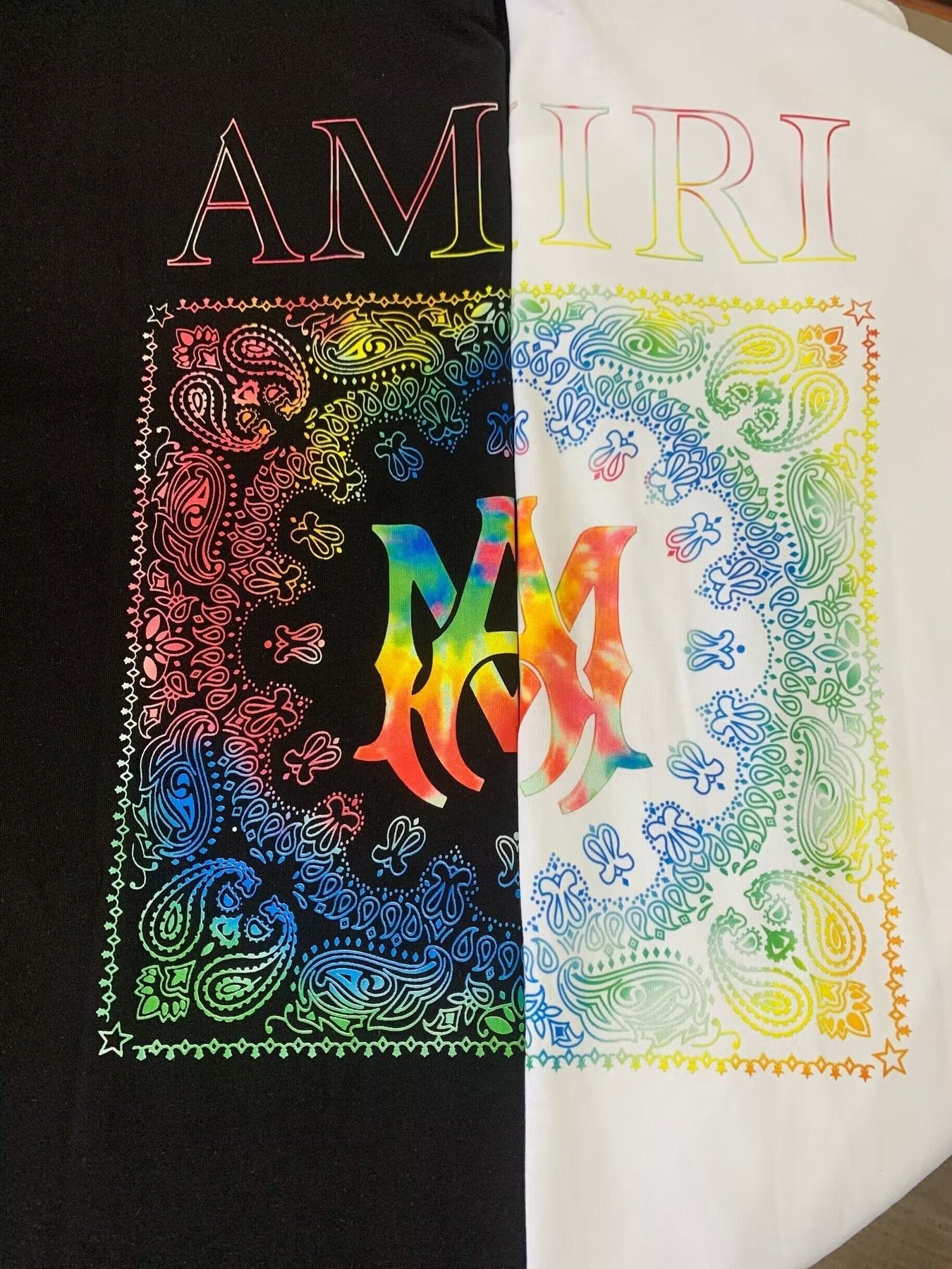 AMIRI Rainbow Bandana Back Graphic T-Shirt — detail