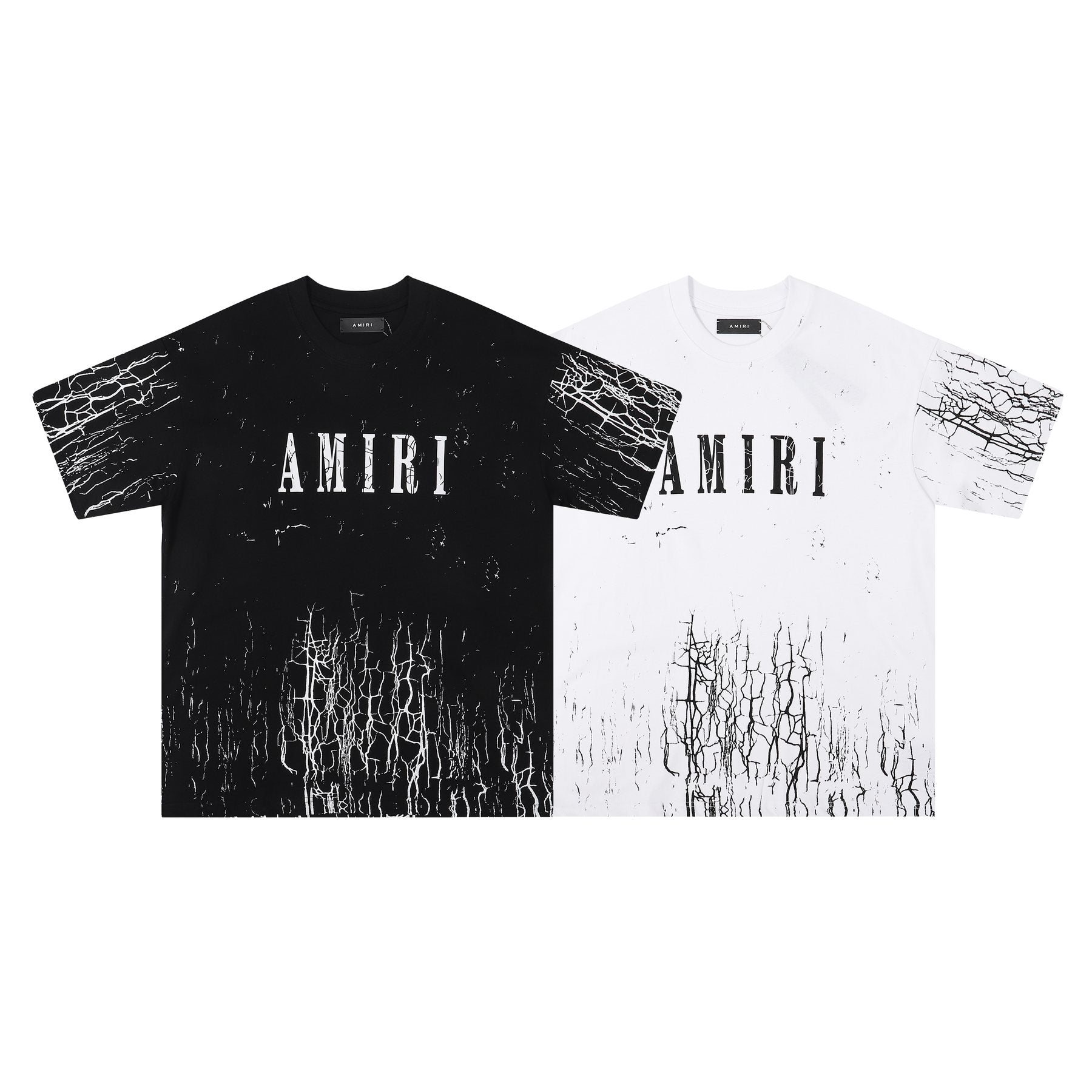 AMIRI Distressed Crackle Graphic T-Shirt — comparison