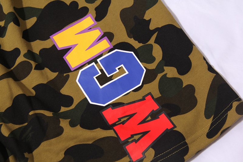BAPE Shark Face Camouflage Drawstring Shorts — detail