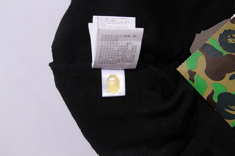 BAPE Shark Graphic Black Shorts — neck_label