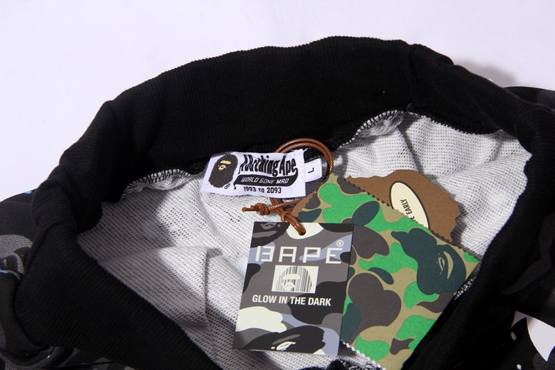 BAPE Shark Camo Graphic Shorts — neck_label