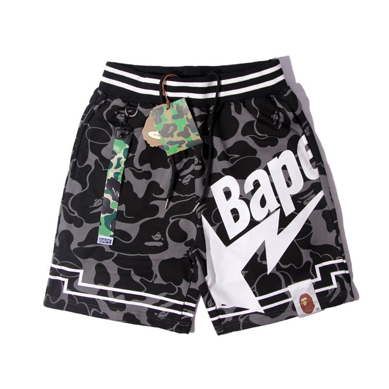 BAPE Black Camo Graphic Panel Shorts — hero
