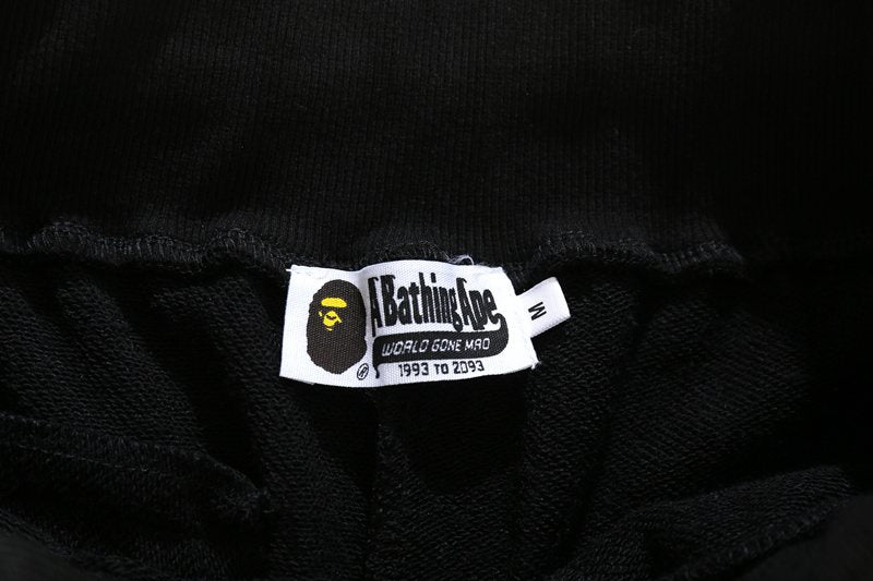 BAPE Shark Graphic Black Shorts — neck_label