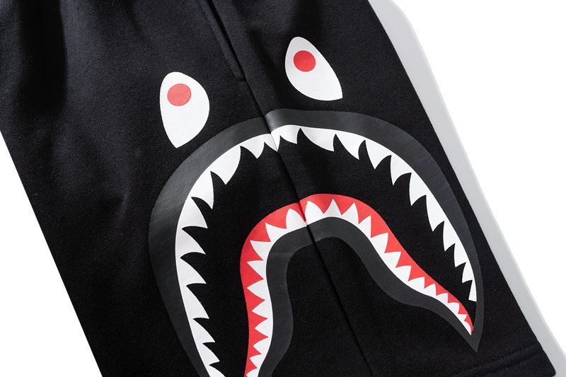 BAPE Shark Graphic Black Shorts — detail