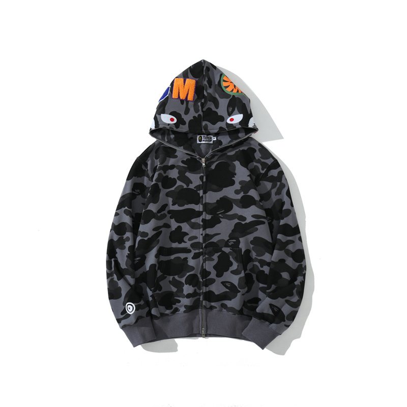 BAPE WGM Shark Camo Zip Hoodie — front