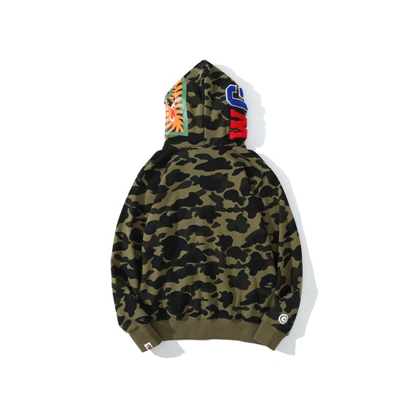 BAPE WGM Shark Camo Zip Hoodie — back