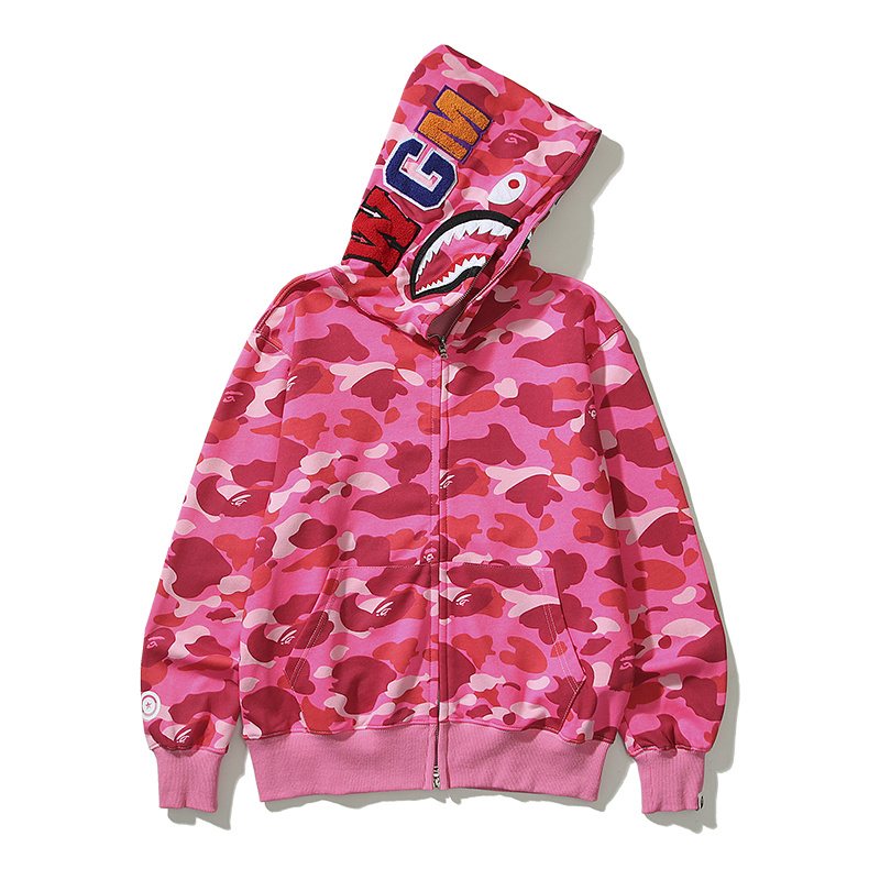 BAPE WGM Shark Camo Zip Hoodie — front