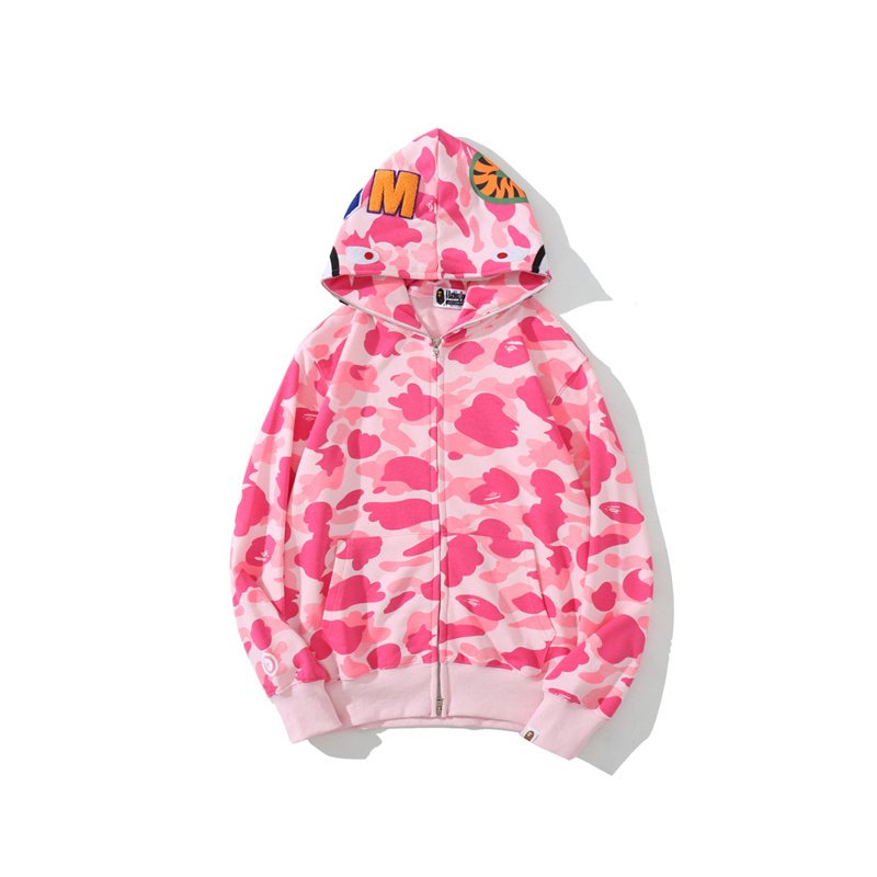 BAPE WGM Shark Camo Zip Hoodie — front