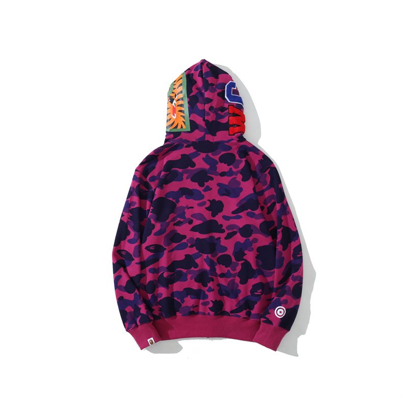 BAPE WGM Shark Camo Zip Hoodie — back