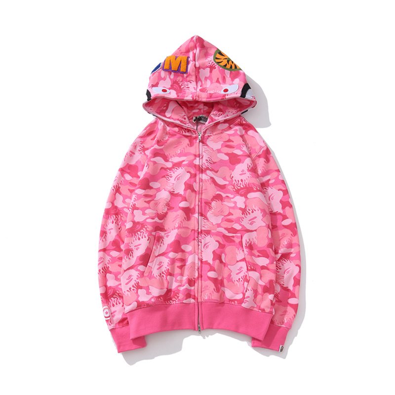 BAPE WGM Shark Camo Full-Zip Hoodie — front
