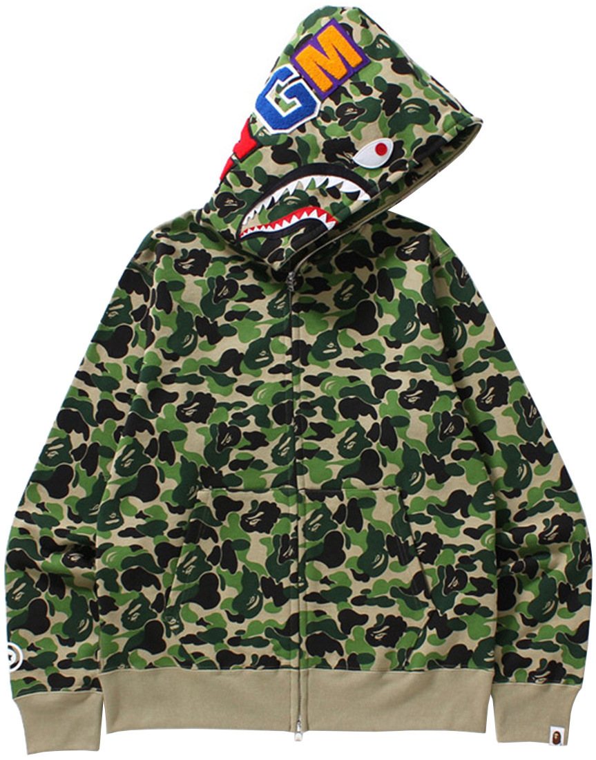 BAPE WGM Shark Camo Full-Zip Hoodie — front