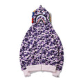 BAPE Purple Camo Shark Full-Zip Hoodie — hero