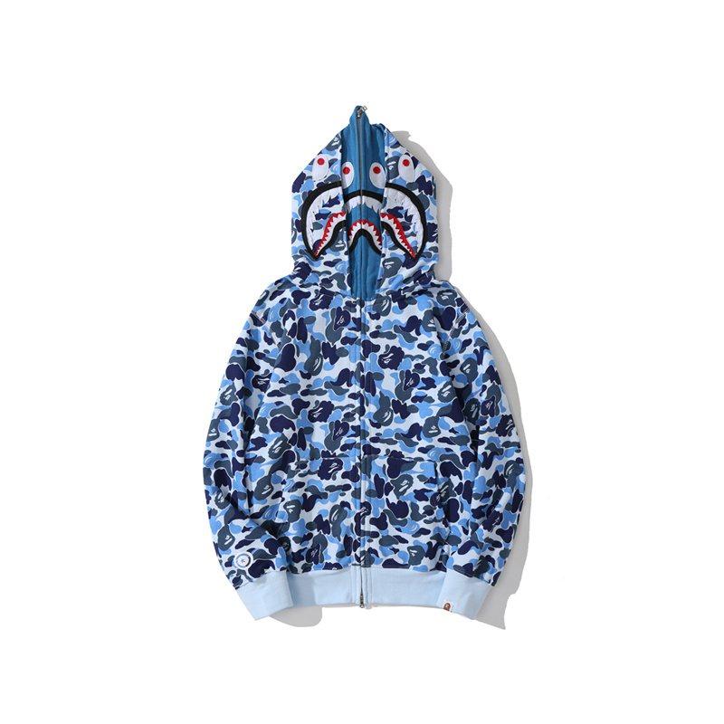 BAPE WGM Shark Camo Full-Zip Hoodie — front