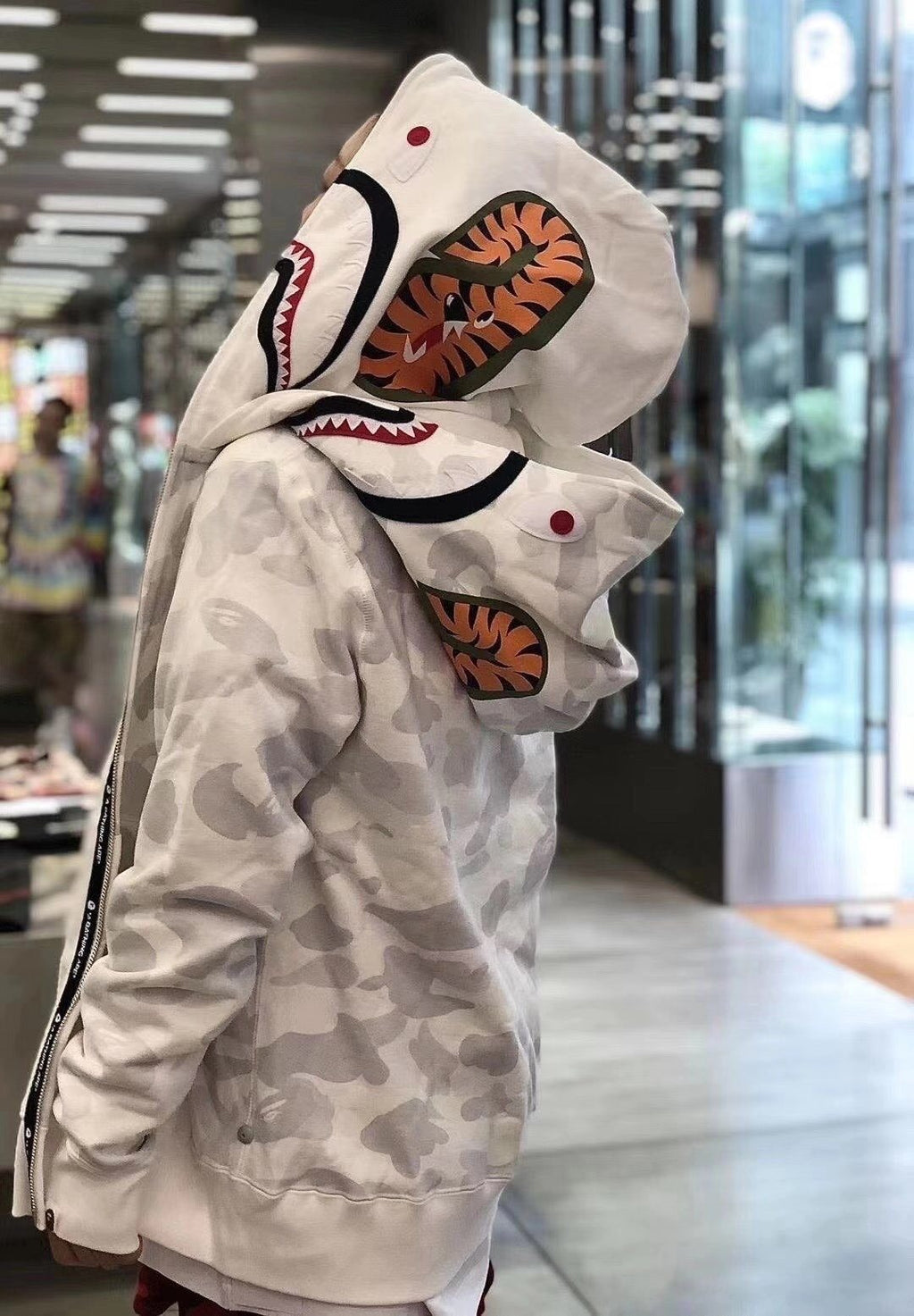 BAPE Shark WGM Camouflage Zip Hoodie — context