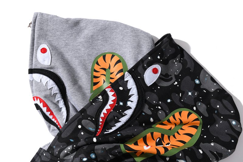 BAPE Shark Tiger Camo Full-Zip Hoodie — comparison