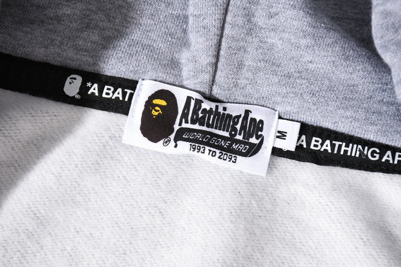 BAPE GM Shark Tiger Camo Zip Hoodie — neck_label