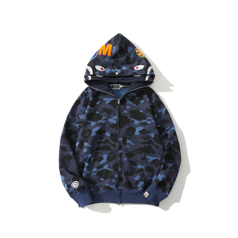 BAPE Shark Camo Full-Zip Hoodie — front