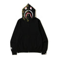 BAPE Black Camo Shark Face Zip Hoodie — front