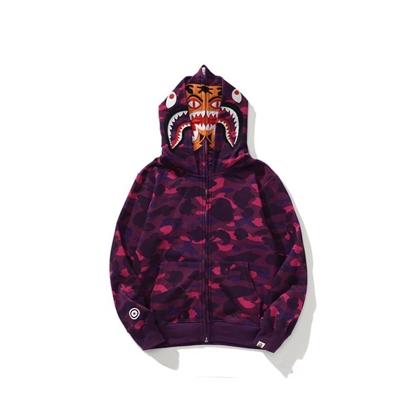 BAPE Shark Camo Full-Zip Hoodie — front
