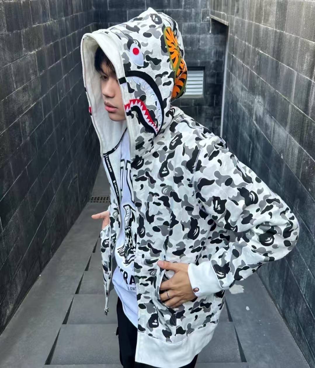 BAPE Shark Camo Full-Zip Hoodie — context