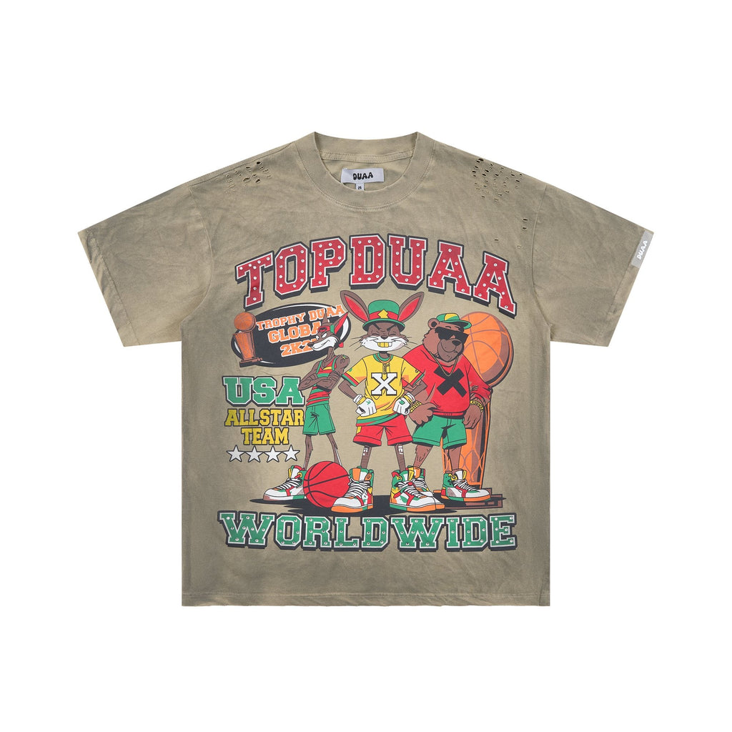 DUAA All Star Basketball Graphic Short-Sleeve T-Shirt - Olive — hero