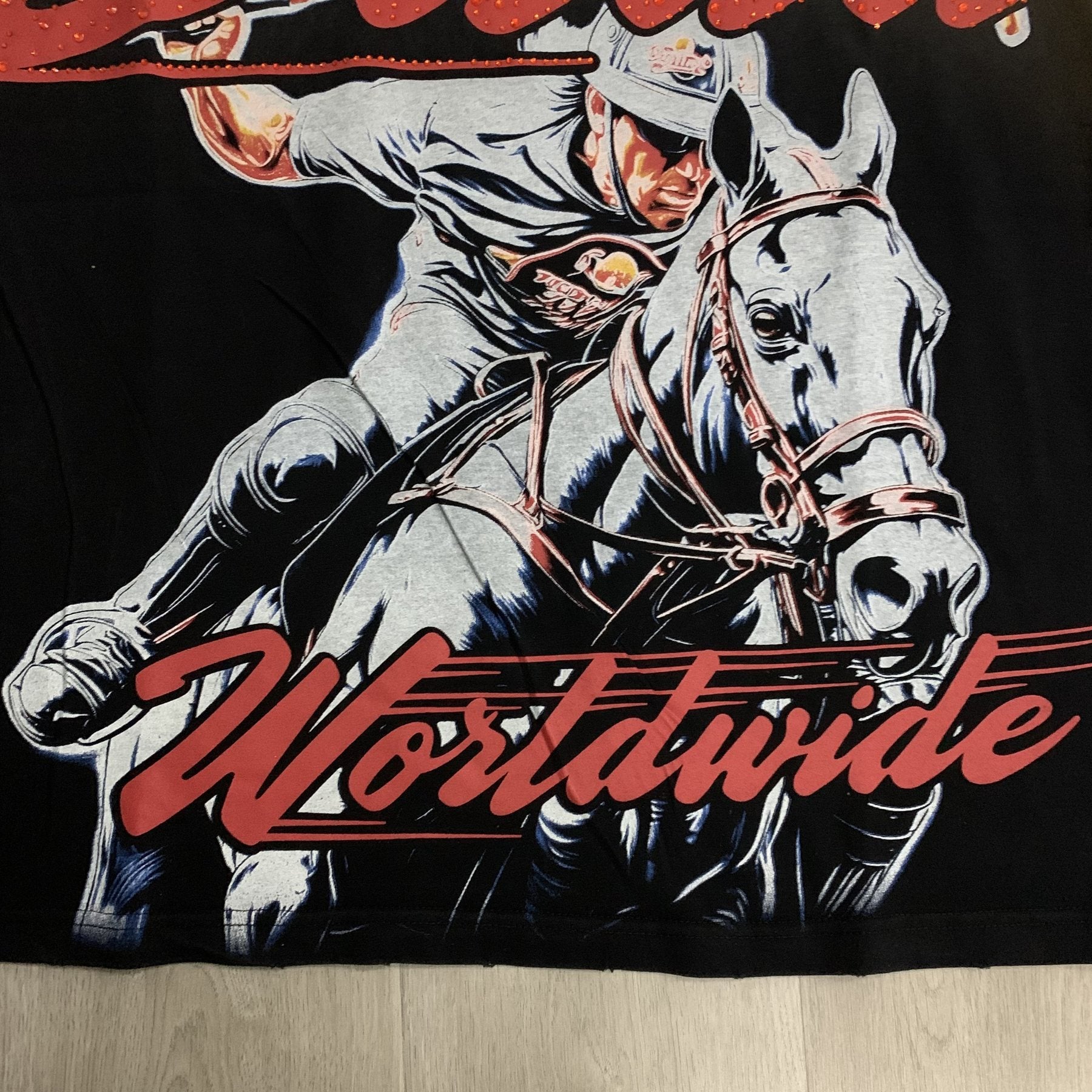 DUAA Horse Rider Graphic Washed T-Shirt — detail