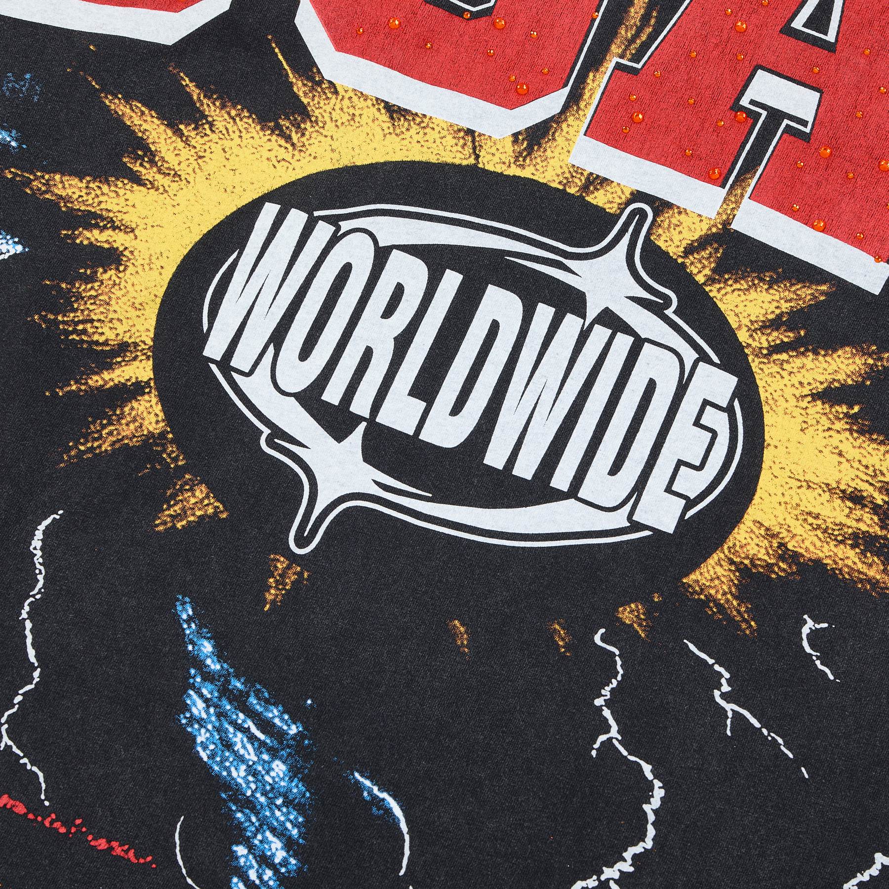 DUAA Black Rhinestone Graphic Short-Sleeve T-Shirt — detail