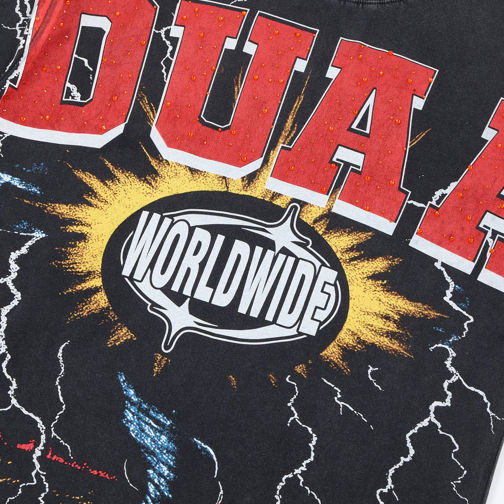 DUAA Black Rhinestone Graphic Short-Sleeve T-Shirt — detail