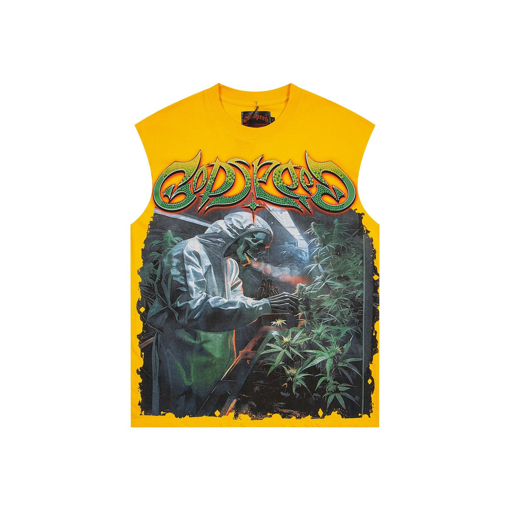 Godspeed Legalized Panther Graphic Sleeveless T-Shirt — front