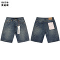 PURPLE Rhinestone Burst Denim Shorts — hero