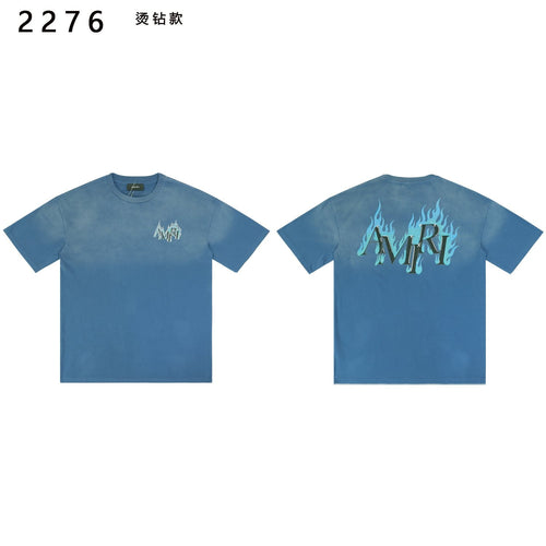 AMIRI Flame Rhinestone Graphic T-Shirt — front
