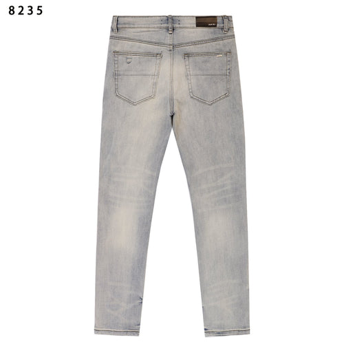 Amiri Light Blue Distressed Slim Jeans — back