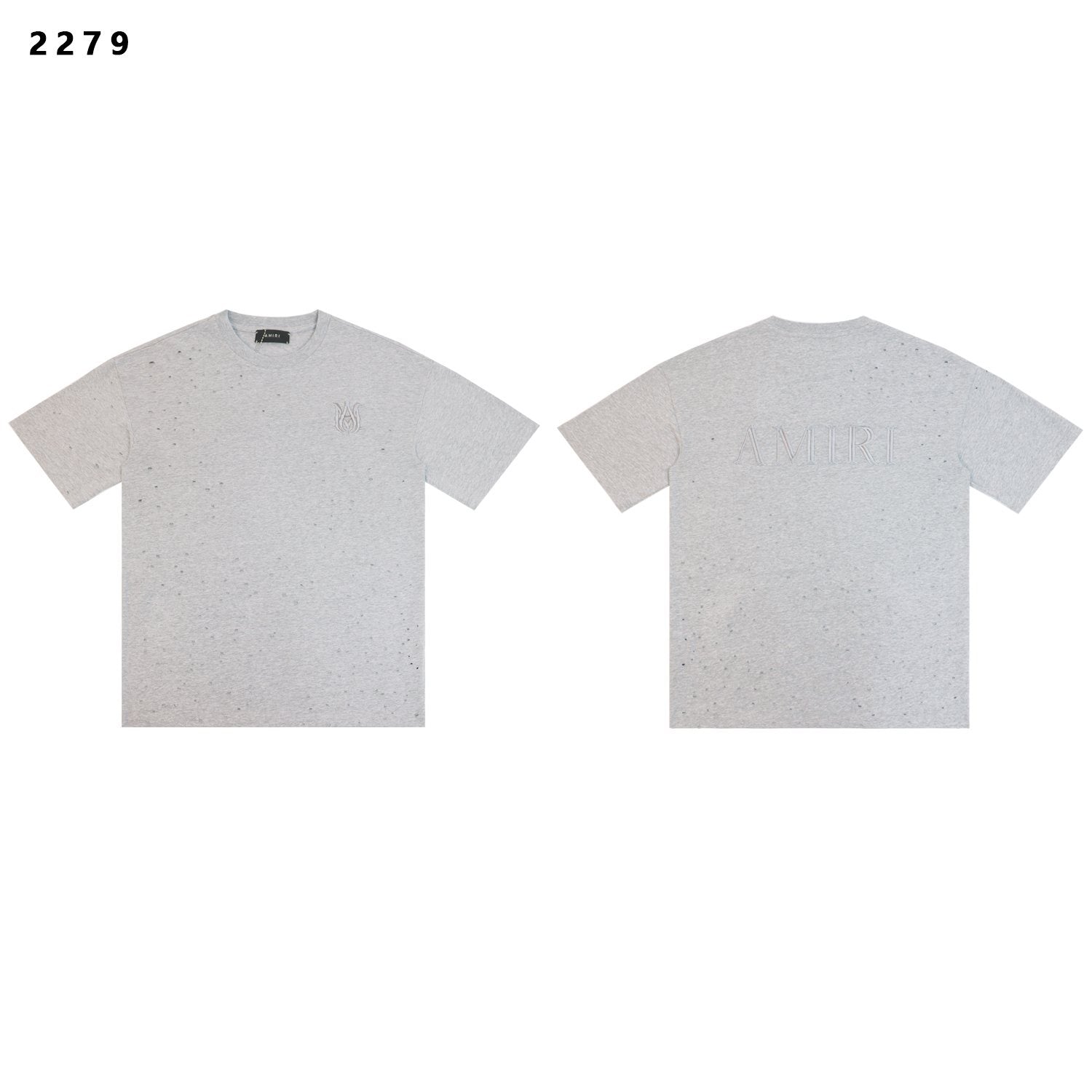AMIRI Distressed Washed Short-Sleeve T-Shirt — front