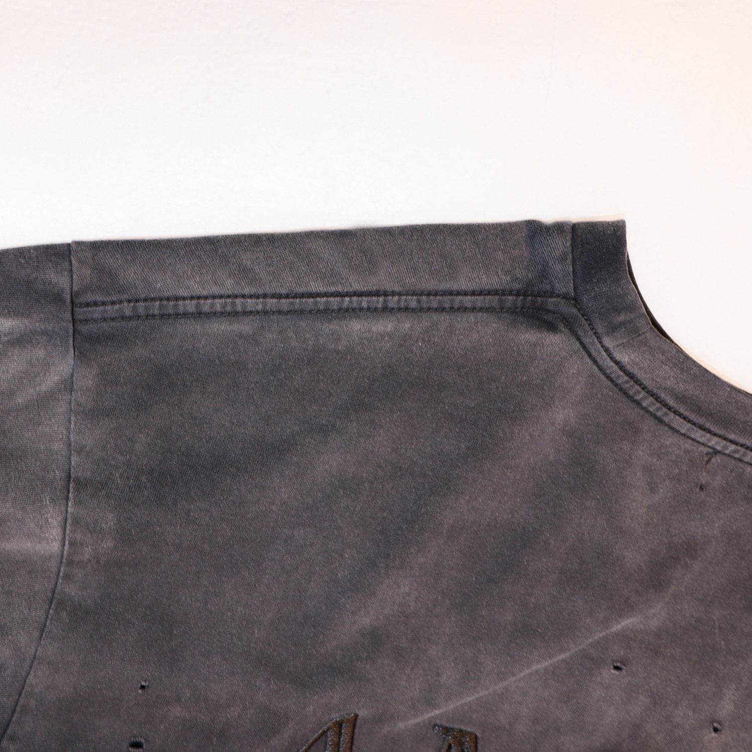 AMIRI Distressed Washed Short-Sleeve T-Shirt — detail