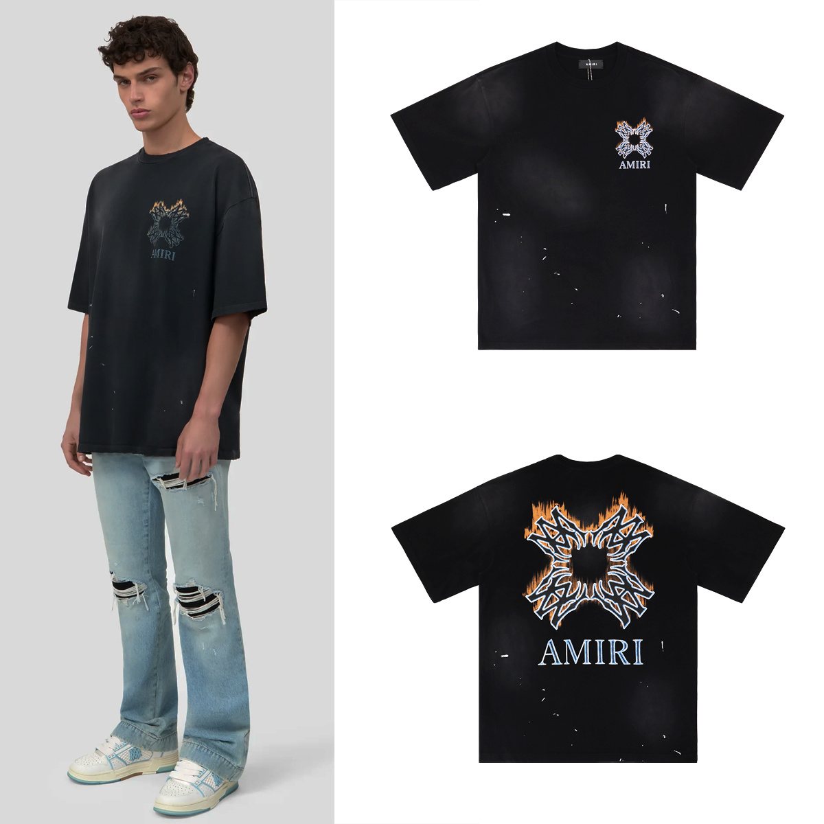 AMIRI Quad Flames Graphic T-Shirt — context