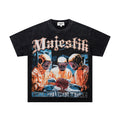 MAJESTIK Washed Black Rhinestone Graphic T-Shirt — hero