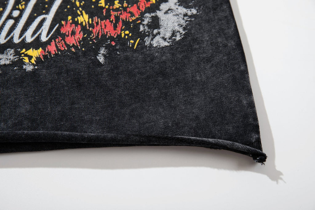 MAJESTIK Rhinestone Distressed Graphic T-Shirt — detail