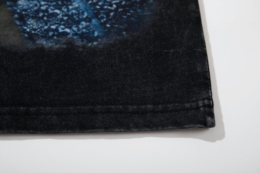 MAJESTIK Blue Football Graphic T-Shirt — detail
