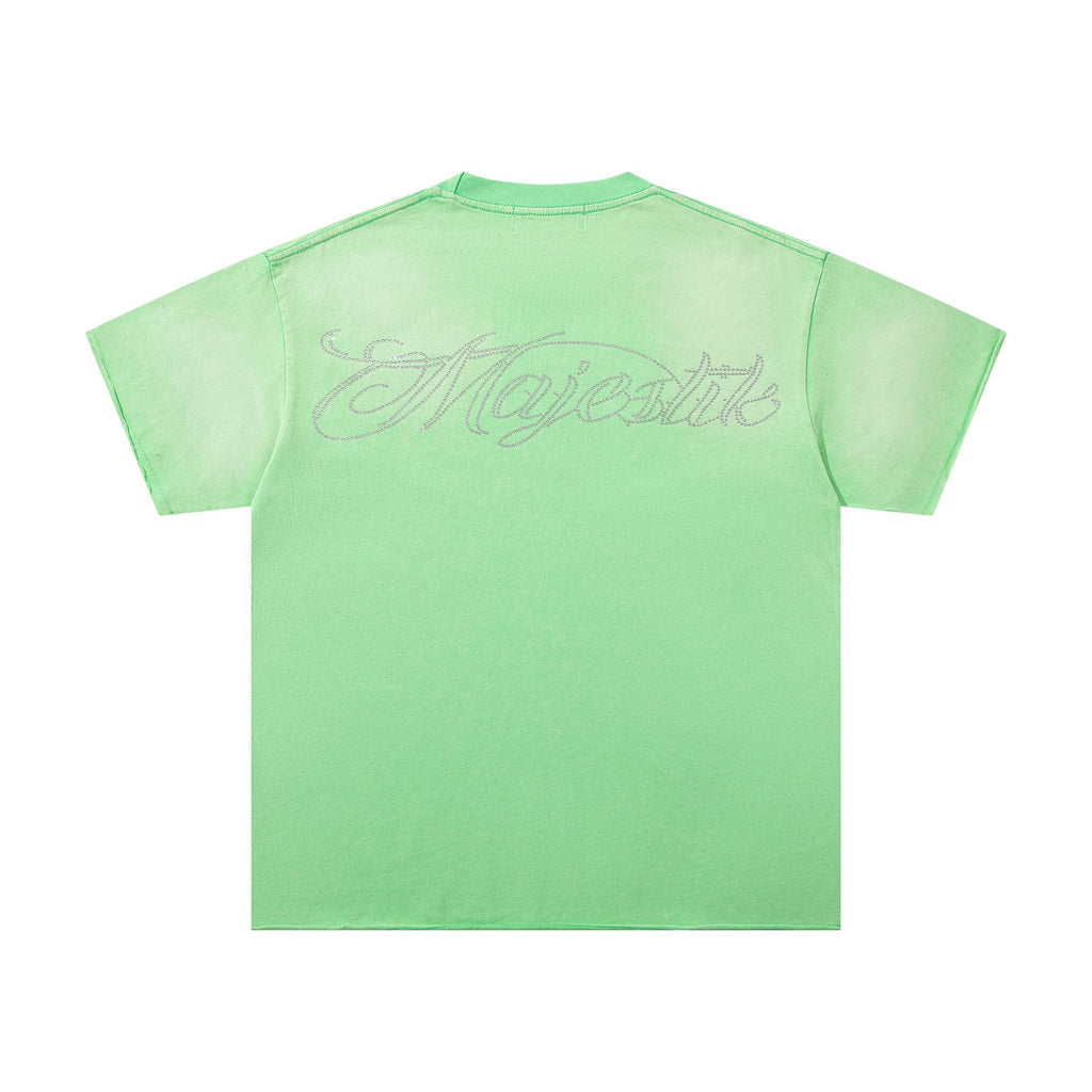 MAJESTIK Mint Green Football Graphic T-Shirt — back