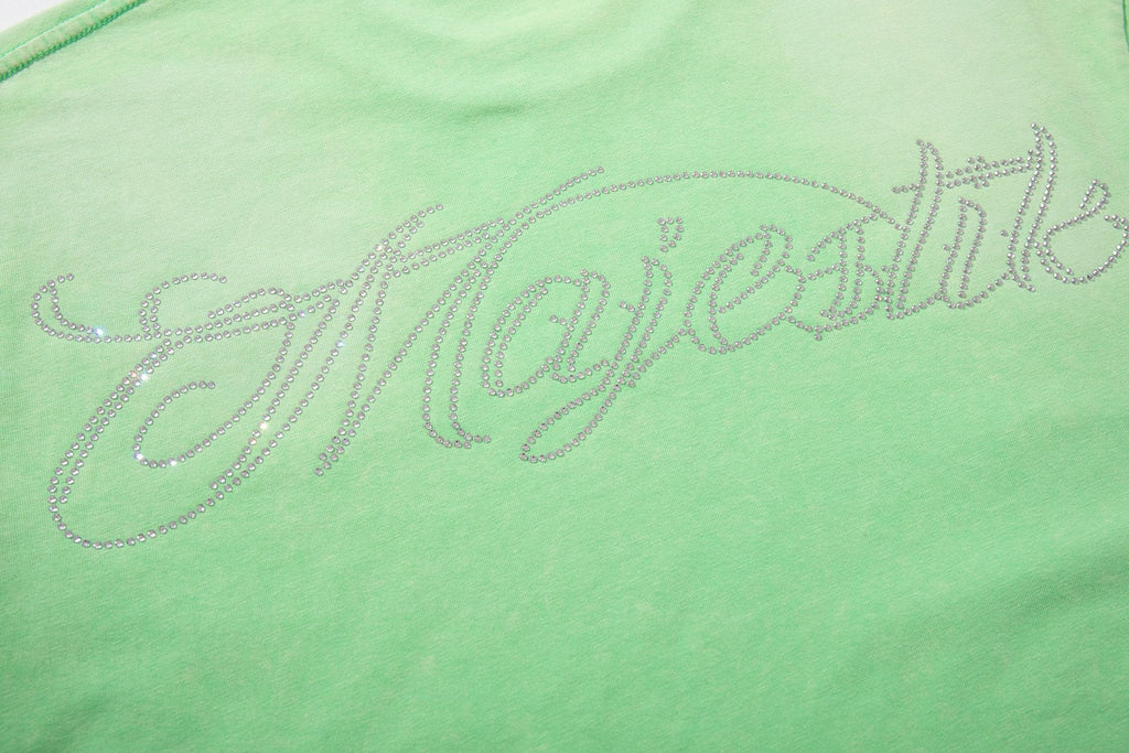 MAJESTIK Mint Green Football Graphic T-Shirt — detail