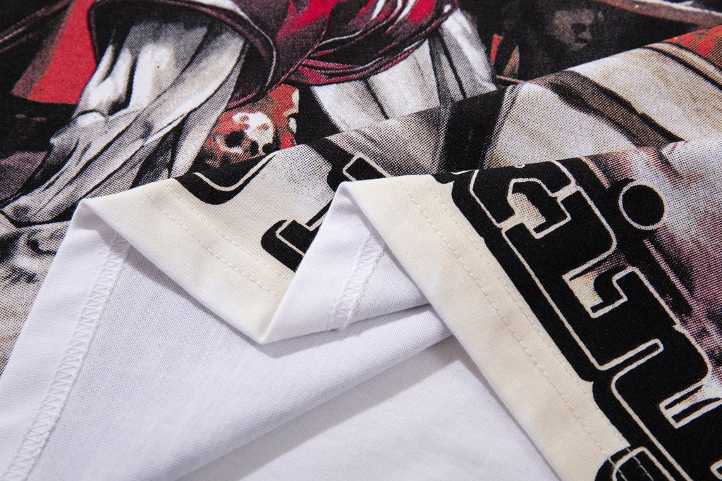 MAJESTIK Skeleton Boxing Graphic T-Shirt — detail