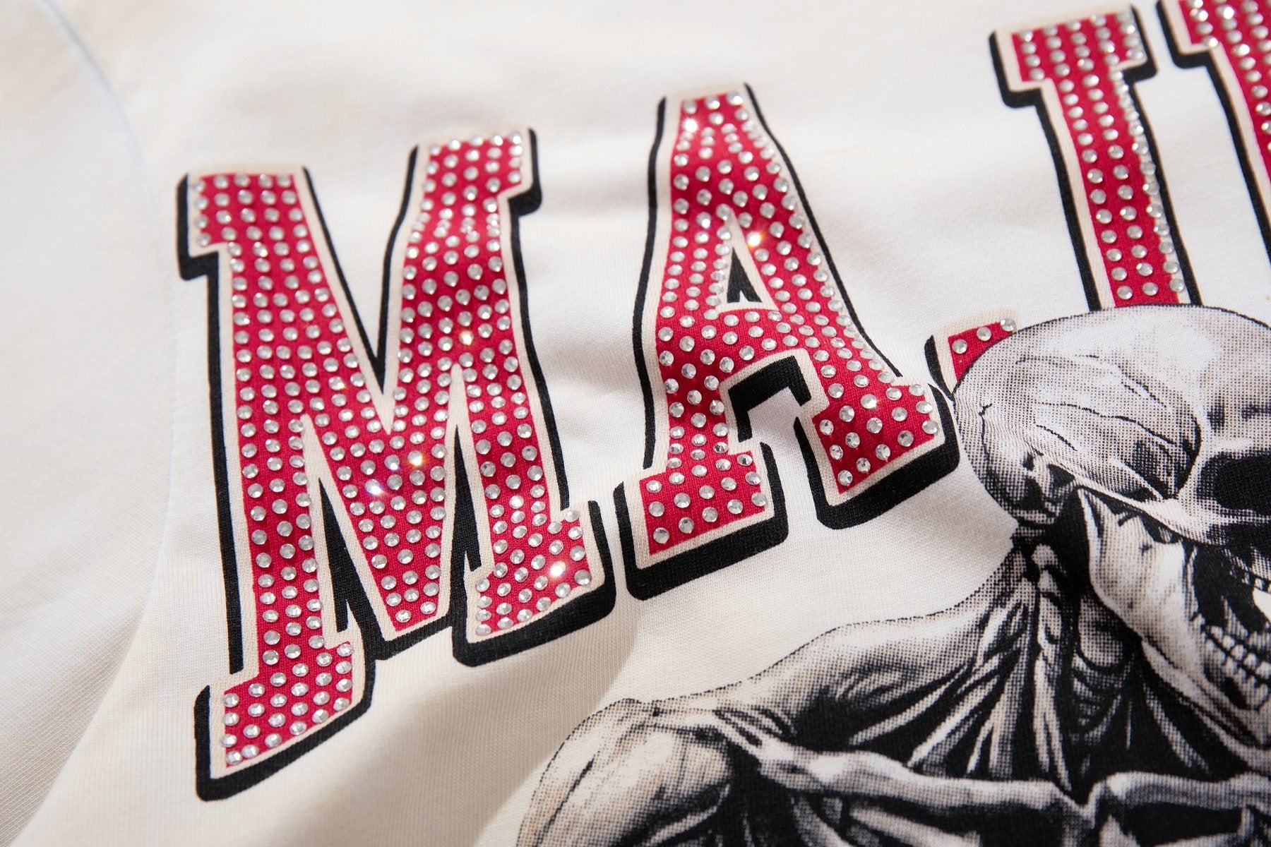 MAJESTIK Skeleton Boxing Graphic T-Shirt — detail