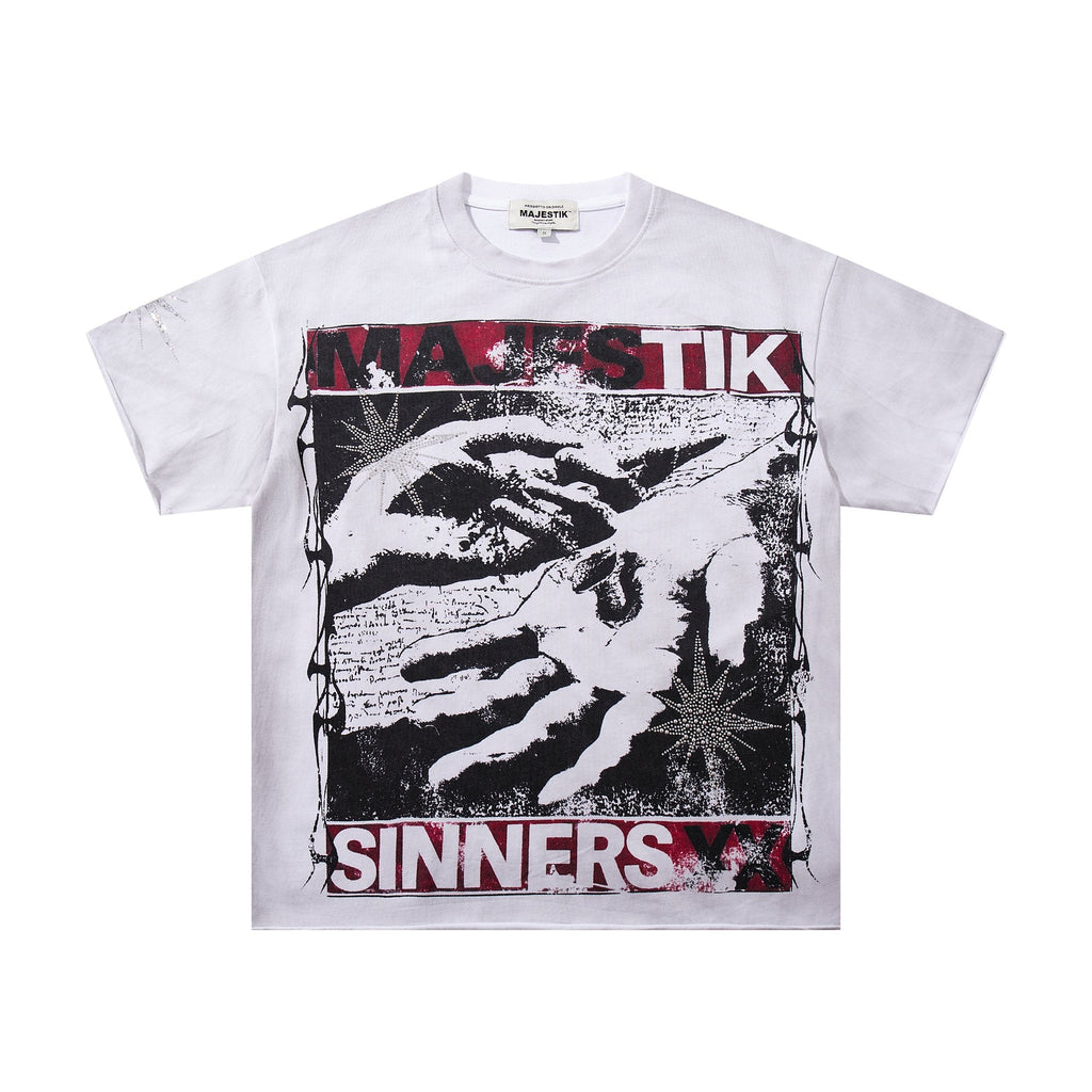 MAJESTIK Rhinestone Graphic Short-Sleeve T-Shirt — hero