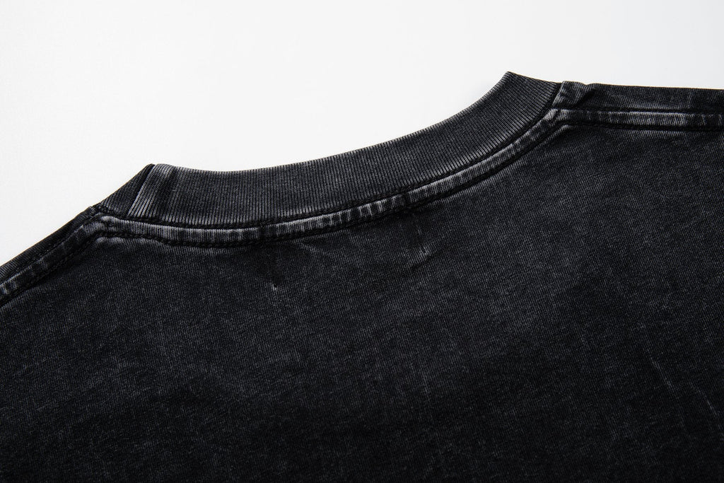 MAJESTIK Washed Black Boxing Graphic T-Shirt — detail