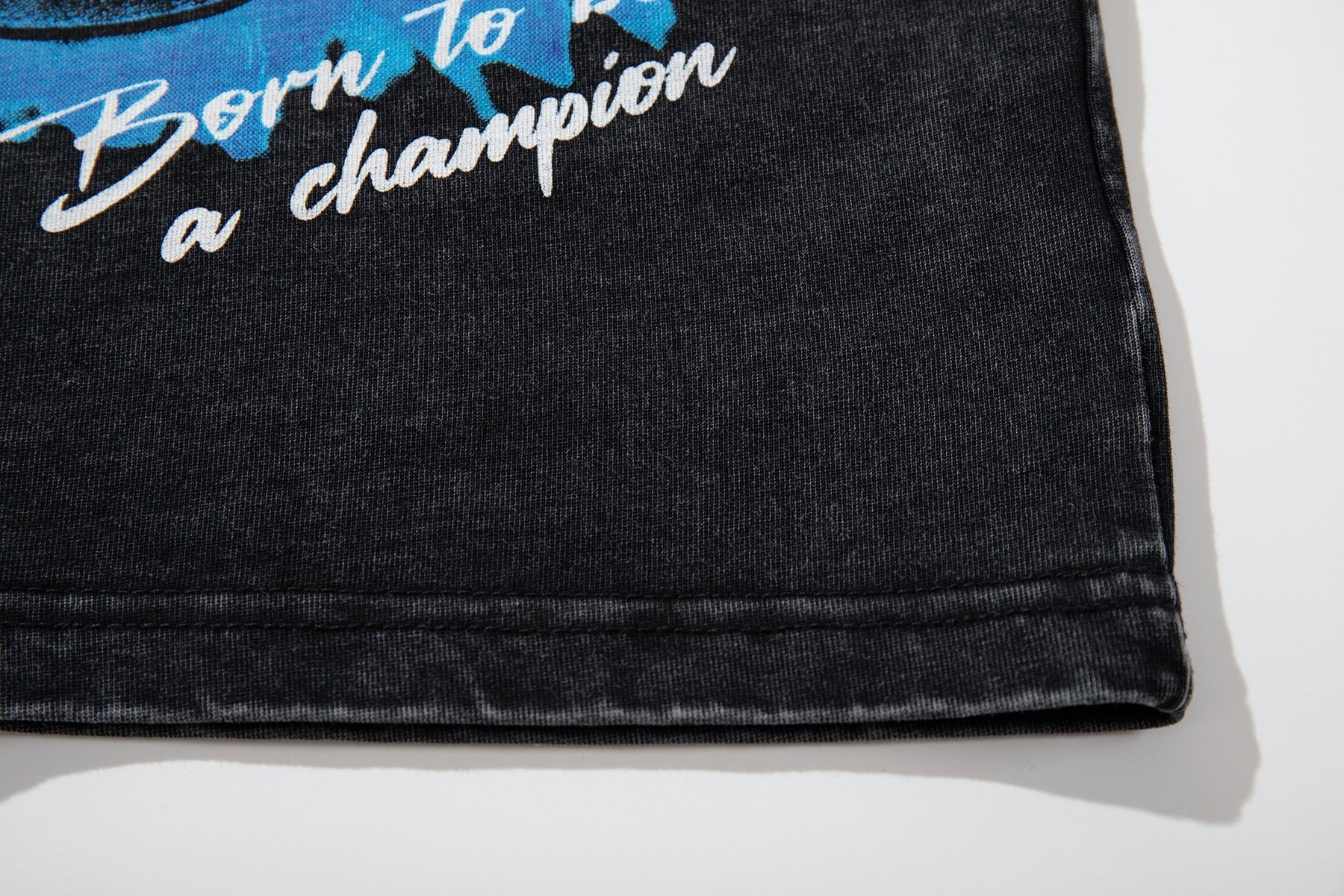 MAJESTIK Washed Black Boxing Graphic T-Shirt — detail