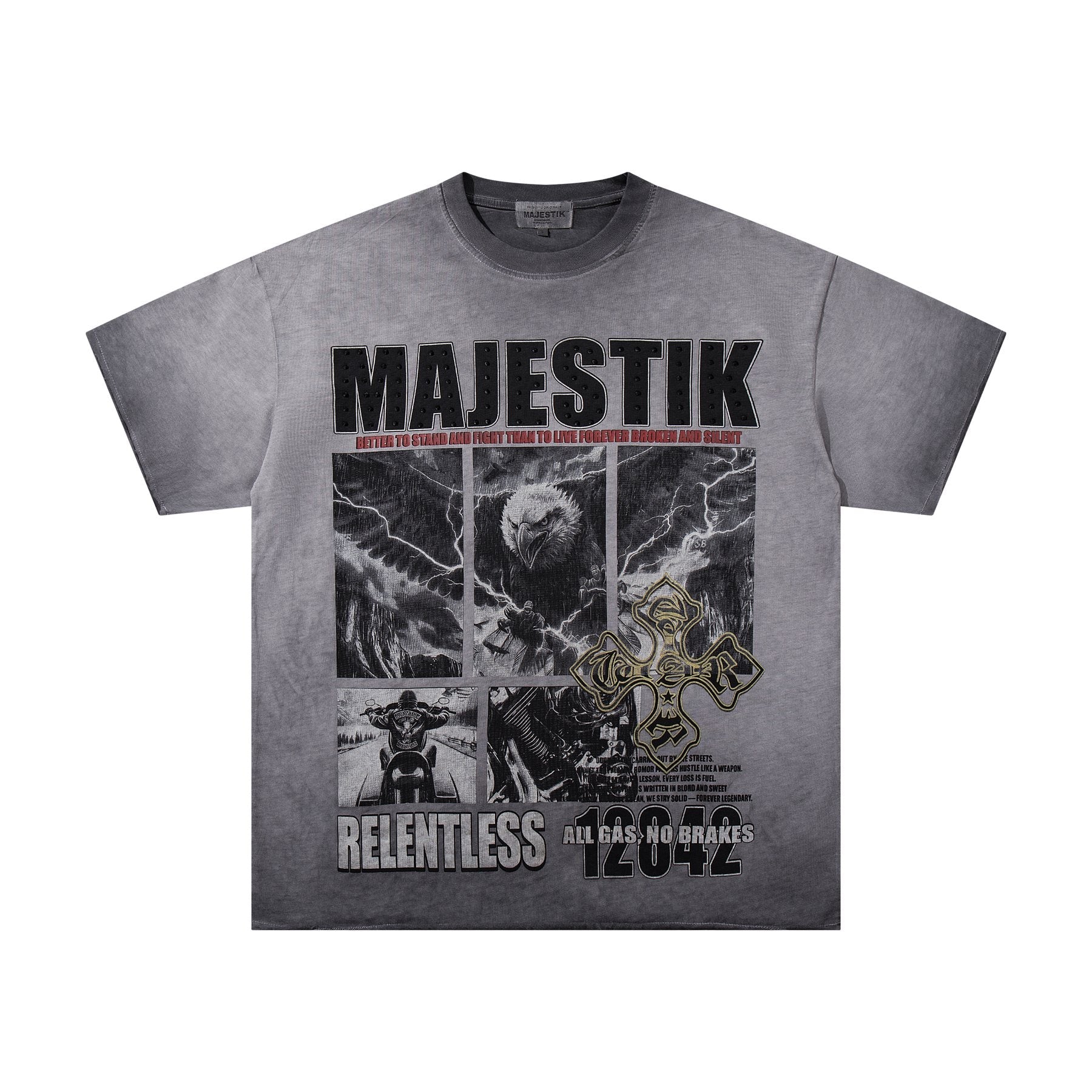 MAJESTIK Winged Cross Graphic T-Shirt — front
