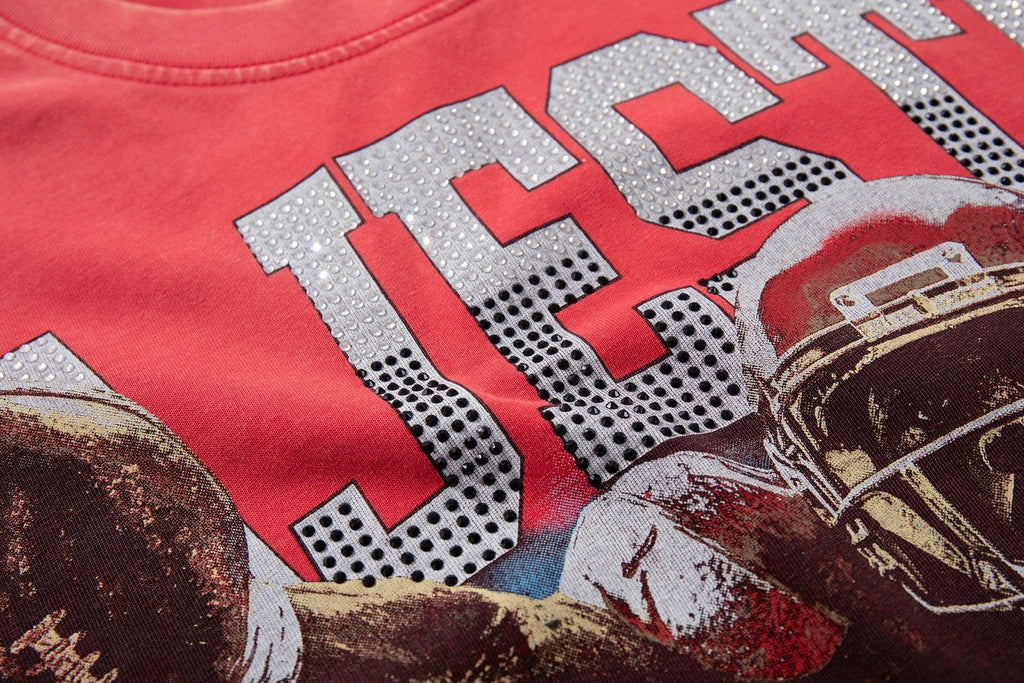MAJESTIK Football Bear Graphic Short-Sleeve T-Shirt — detail
